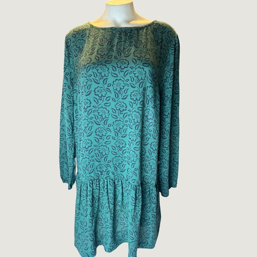 Seasalt Cornwall Seed Bed Green Floral Modal Tunic Dress UK 18